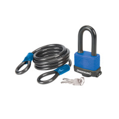 Cable de seguridad y candado resistente a la intemperie, 2 pzas